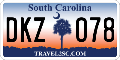 SC license plate DKZ078