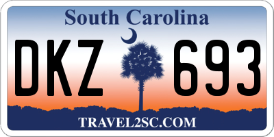 SC license plate DKZ693