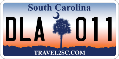 SC license plate DLA011