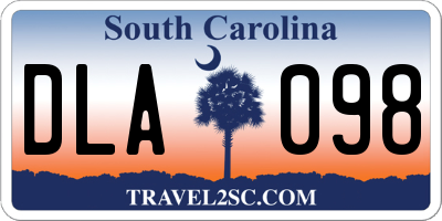 SC license plate DLA098