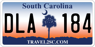 SC license plate DLA184