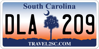 SC license plate DLA209