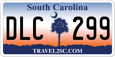 SC license plate DLC299