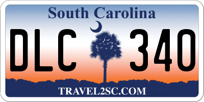 SC license plate DLC340