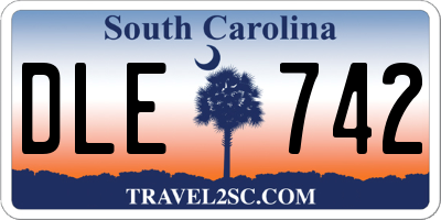 SC license plate DLE742