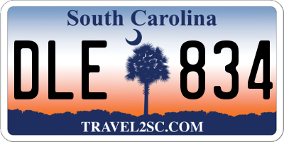 SC license plate DLE834