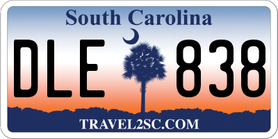 SC license plate DLE838