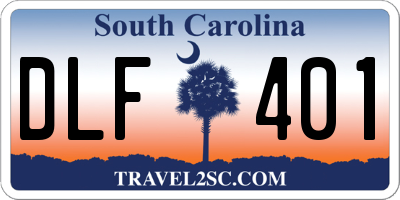 SC license plate DLF401