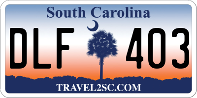 SC license plate DLF403