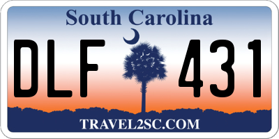 SC license plate DLF431