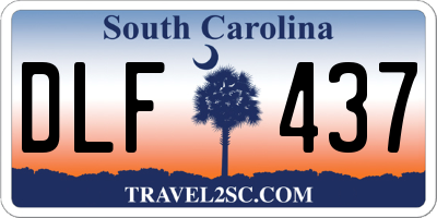 SC license plate DLF437