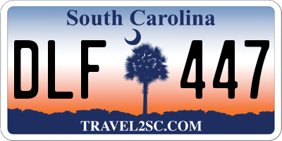 SC license plate DLF447