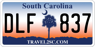 SC license plate DLF837