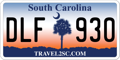 SC license plate DLF930