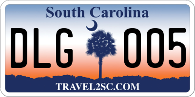 SC license plate DLG005