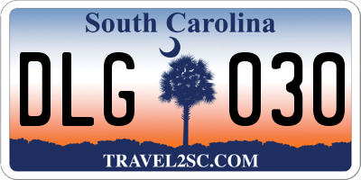 SC license plate DLG030