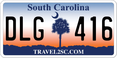 SC license plate DLG416