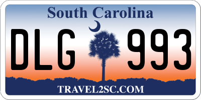 SC license plate DLG993