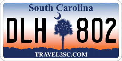 SC license plate DLH802
