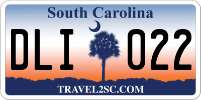SC license plate DLI022