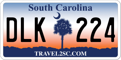 SC license plate DLK224