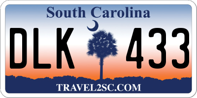 SC license plate DLK433