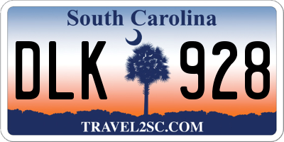 SC license plate DLK928