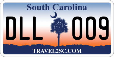 SC license plate DLL009