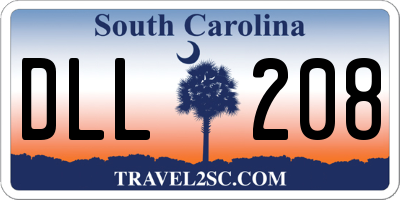 SC license plate DLL208