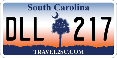 SC license plate DLL217