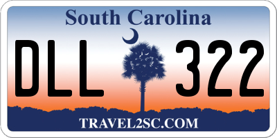 SC license plate DLL322