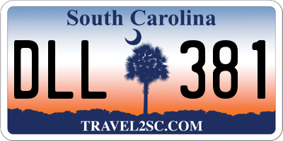 SC license plate DLL381