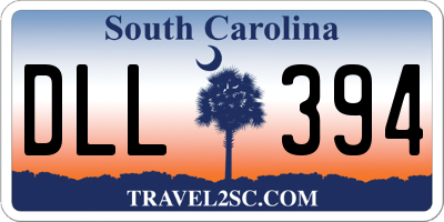 SC license plate DLL394