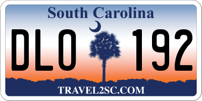 SC license plate DLO192