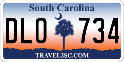 SC license plate DLO734