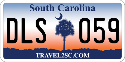 SC license plate DLS059