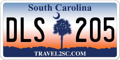 SC license plate DLS205