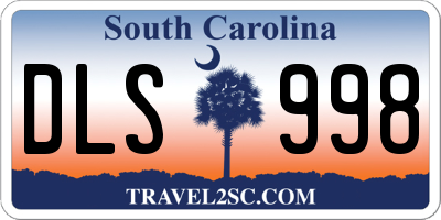 SC license plate DLS998