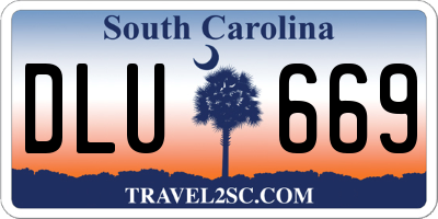 SC license plate DLU669