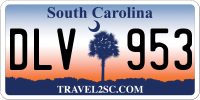 SC license plate DLV953