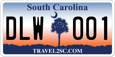 SC license plate DLW001