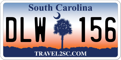 SC license plate DLW156