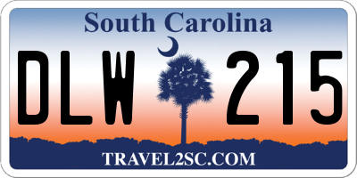 SC license plate DLW215