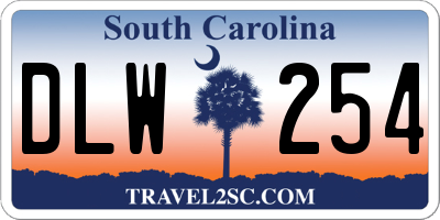 SC license plate DLW254