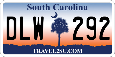 SC license plate DLW292