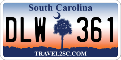 SC license plate DLW361