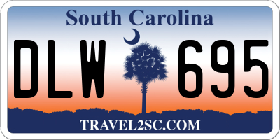 SC license plate DLW695