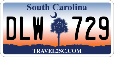 SC license plate DLW729