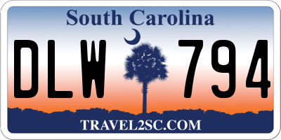 SC license plate DLW794
