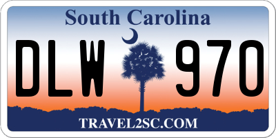 SC license plate DLW970